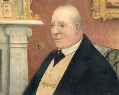 Získal jmění...ale ztratil syna. Portrét pana Moata († 1940), komorníka z rodiny Sitwellů, 1918 od Christopher Richard Wynne Nevinson
