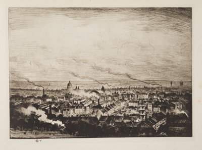 Londýn z Parliament Hill, pub.1923 (lept) od Christopher Richard Wynne Nevinson