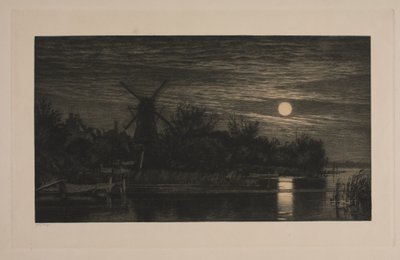 Měsíčný večer v Tubæku od Cilius Johannes Konrad Andersen