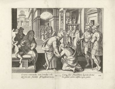 Cornelius klečí před Petrem Skutky apoštolů (název série) Acta Apostolorum (název série) od Claes Jansz. Visscher (II) (attributed to workshop of)