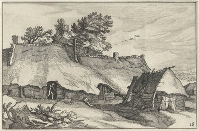 Farma a malá stodola Krajiny s farmami (název série) od Claes Jansz. Visscher (II)