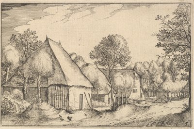 Hospodářský dvůr, deska 5 z Regiunculae et Villae alikvotní Ducatus Brabantiae, ca. 1610 od Claes Jansz Visscher