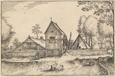 Large Walled Farm, deska 23 z Regiunculae et Villee Aliquot Ducatus Brabantiae, ca. 1610 od Claes Jansz Visscher