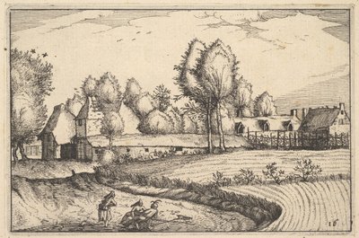 Cesta podél pole, deska 16 z Regiunculae et Villae alikvotní Ducatus Brabantiae, ca. 1610 od Claes Jansz Visscher