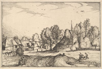 Cesta do vesnice, deska 19 z regionů a vil vévodství Brabant, ca. 1610 od Claes Jansz Visscher