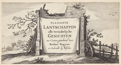 Titulní strana pro "Krajiny s vesnicemi poblíž Amsterdamu" od Claes Jansz. Visscher