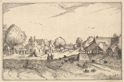 Village Road, deska 20 z vévodství Brabant, ca. 1610 od Claes Jansz Visscher