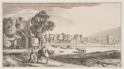 Cesty podél pastviny, z knihy Krajiny (Playsante Lantschappen) od Claes Jansz. Visscher II