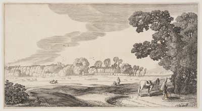 Pohled na pastviny z knihy Krajiny (Playsante Lantschappen) od Claes Jansz. Visscher II