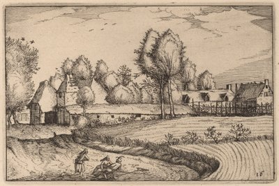 Cesta podél pole od Claes Jansz Visscher after Johannes van Doetechum, the Elder after Lucas