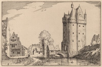 Městská brána od Claes Jansz Visscher after Johannes van Doetechum, the Elder after Lucas