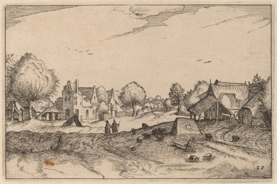 Village Road od Claes Jansz Visscher after Johannes van Doetechum, the Elder after Lucas