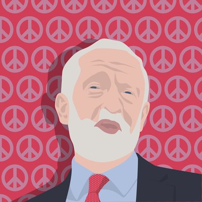 Portrét Jeremyho Corbyna od Claire Huntley
