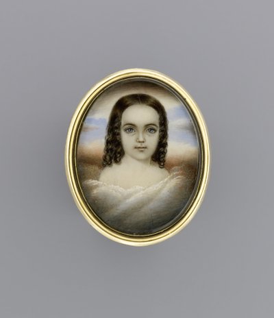 Portrét dívky, kolem roku 1852 (akvarel na slonovině) od Clarissa Peters