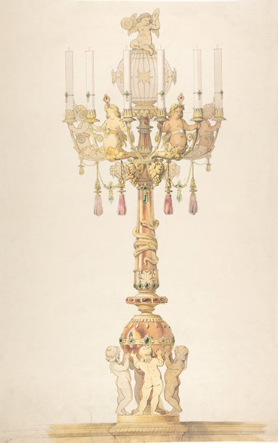 Design for a Candelabra, 1810-38. od Claude Aimé Chenavard
