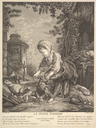 The Little Farm Girl, ca. 1753. od Claude Augustin Duflos