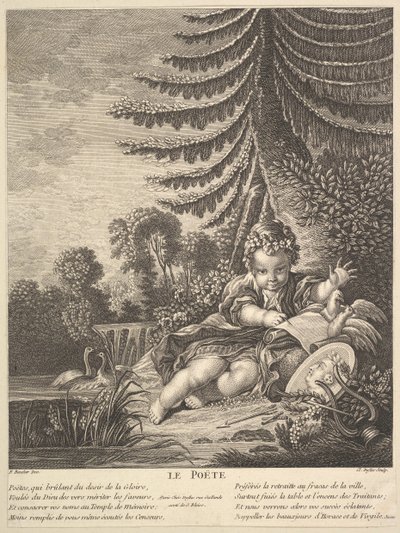 Básník, ca. 1753. od Claude Augustin Duflos