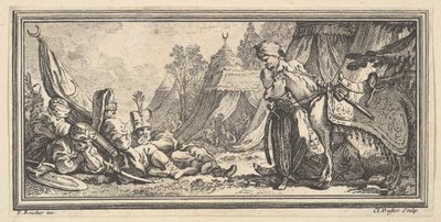 Turečtí vojáci na odpočinku, 1746-47. od Claude Augustin Duflos