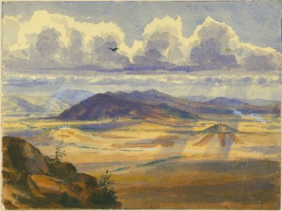 Jezreel Valley (wc a tužka na papíře) od Claude Conder
