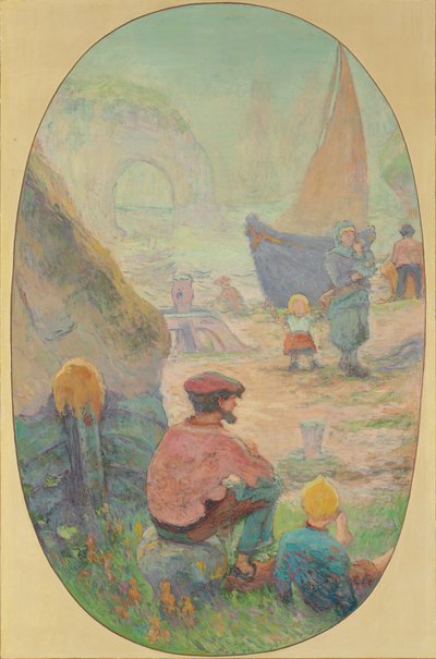 Rybáři v Etretatu; Pecheurs a Etretat od Claude Emile Schuffenecker