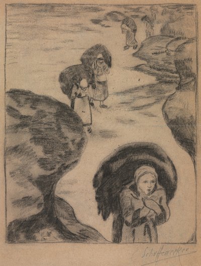 Sběrači mořských řas, Yport od Claude Emile Schuffenecker