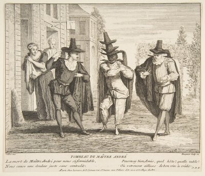 Smrt Maitre Andre.n.d. Tvůrci: Claude Gillot, Jacques Gabriel Huquier. od Claude Gillot, Jacques Gabriel Huquier