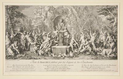 Svátek BACCHUS, slavený Satyry a Bacchantes od Claude Gillot