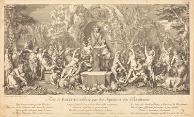 Bacchův svátek, který slaví Satyrs a Bacchanales (Svátek Bacchus Celeb hodnocený Satyrs a Bacchanales) od Claude Gillot