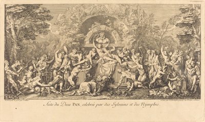 Feste du Dieu Pan, celebree par des Sylvains et des Nymphes (Svátek boha Pana, který slaví Sylvany a nymfy) od Claude Gillot