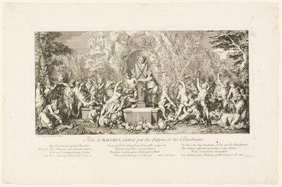 Bakchovy slavnosti slavené satyry a bakchantkami od Claude Gillot