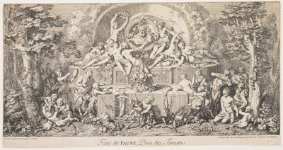 Festival kolouchů, boha lesů, c. 1740 od Claude Gillot