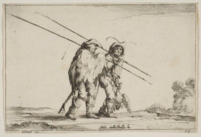 Deska 13: Dva pikenýři jdoucí doprava, každý s píkou v pravé ruce..., 1642. od Claude Goyrand