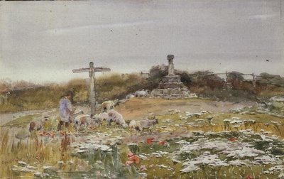 Na rozcestí (akvarel na papíře) od Claude Hayes