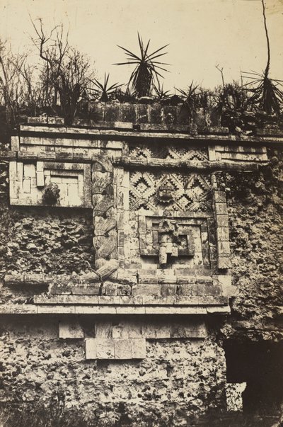 Klášter, Uxmal od Claude Joseph Désiré Charnay