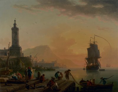Středomořský přístav. Klidný vítr, večerní klid. od Claude Joseph Vernet