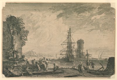 V přístavu (italský námořní přístav) od Claude Joseph Vernet