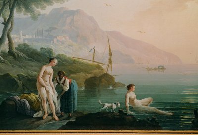 Koupající se dívky na břehu moře ... (malba na plátně) od Claude Joseph Vernet