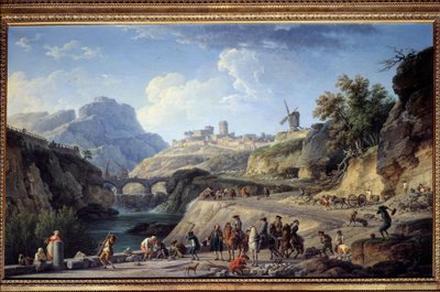 Výstavba velké silnice Staveniště silnice. Obraz Josepha Verneta (1714-1789) Ne. 0,97x1,62 m. od Claude Joseph Vernet