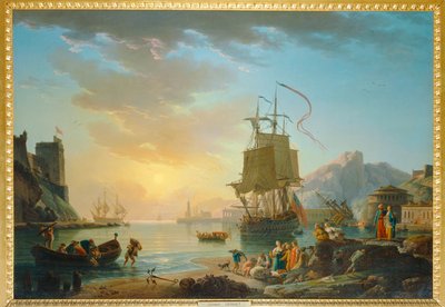 Marine, soleil couchant - Přímořský obraz se zapadajícím sluncem ... od Claude Joseph Vernet