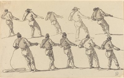 Deset mužů táhnoucích za provazy od Claude Joseph Vernet