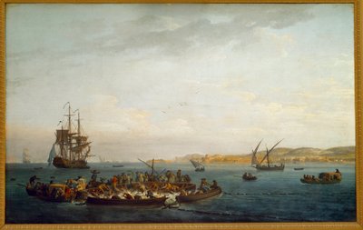 Lov tuňáků. Obraz Josepha Verneta (1714-1789) Paříž 18. století, Musee de la Marine od Claude Joseph Vernet