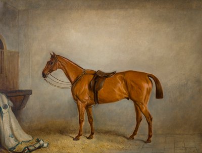 Planeta koní ve stáji, kolem roku 1866 (olej na plátně) od Claude L. Ferneley