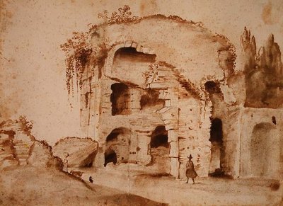 Ruin on the Palatine (inkoust a mytí na papíře) od Claude Lorrain