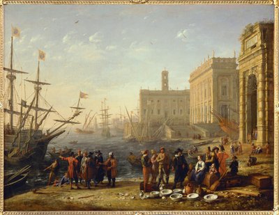 Ansicht eines Hafens mit dem Kapitol, Rom von Claude Lorrain (1600-82)