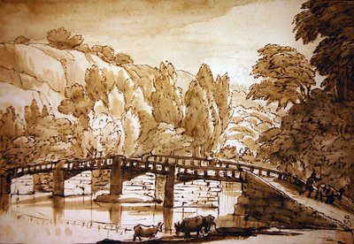 Zalesněná krajina (pero a inkoust a mytí na papíře) od Claude Lorrain