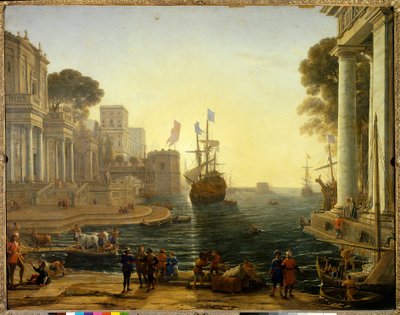 Ulysses dává Chryseis svému otci. Olej na plátně. Rozměr: 1,19 x 1,50 m. Obraz Claude Gellee Dit Le Lorrain (1600-1682) od Claude Lorrain