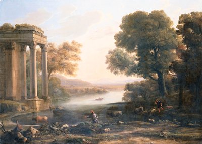 Pastorační krajina se zničeným chrámem, kolem roku 1638 od Claude Lorrain