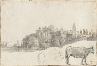 Pohled mimo náměstí Piazza del Popolo v Římě, 1640-41 od Claude Lorrain