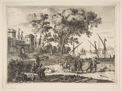 Pobřežní scéna s umělcem, ca. 1638-41. od Claude Lorrain