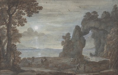 Pohled na pobřeží s Perseem a původem korálů, 1674. od Claude Lorrain